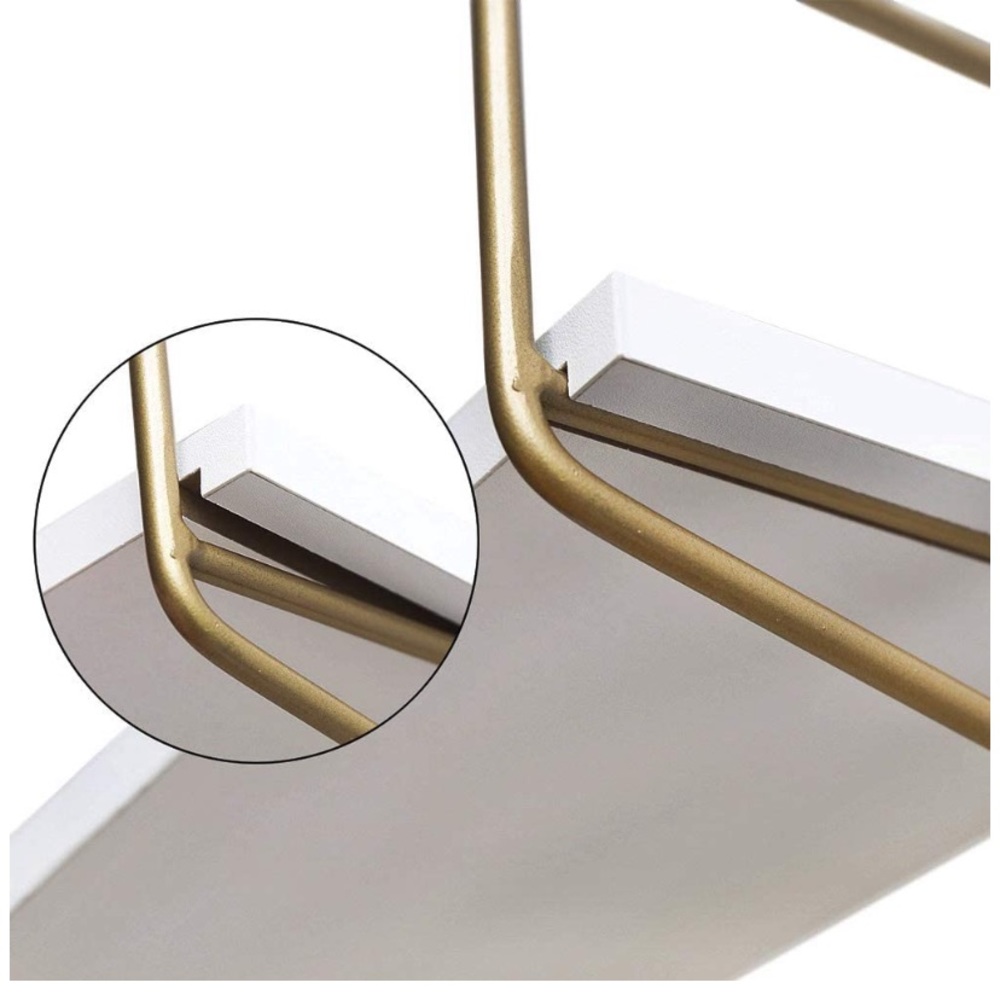 Gold Wall Shelf Modern White Floating Shelves - Picture 5 of 8